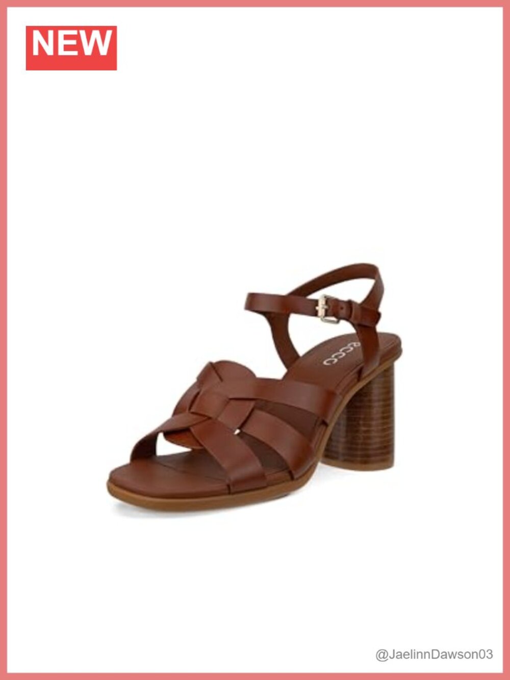 ECCO Sculpted Alba Heeled Sandals Woven Leather Block Heel 65mm Open Toe Ankle